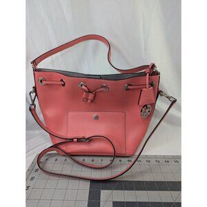 Michael Kors Drawstring Shoulder Bag Pink Saffiano Leather